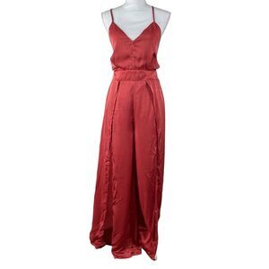 New Strappy Split Leg Burnt Orange Flowy Romper Medium Lightweight Flowy FLAW